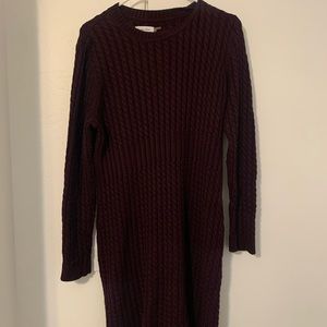 Purple sweater dress